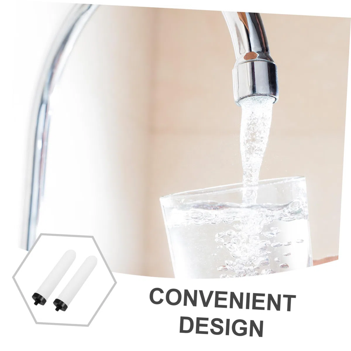 Filtro Cerámico de Repuesto Fácil Instalación, Apto para Agua Potable, Elimina Impurezas, 2 Piezas, para Purificador de Agua de Encimera, Uso Doméstico