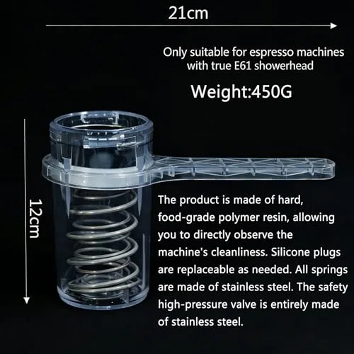 Limpiador de cabezal de grupo espresso de 58 mm con lavado automático y alivio de presión, máquina E61, mantenimiento del hogar barista
