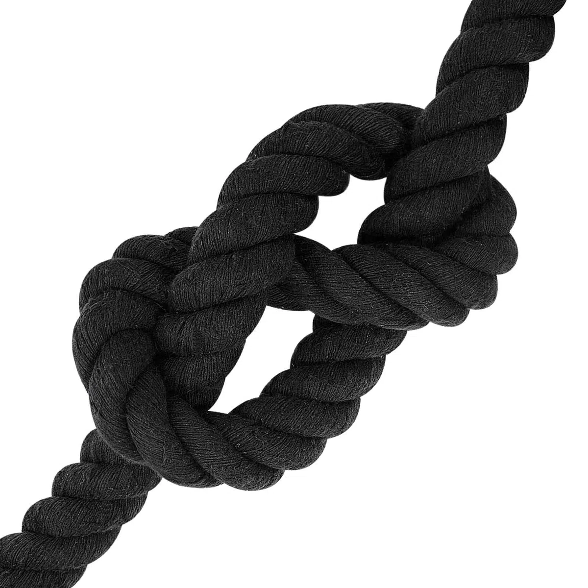 Cuerda de algodón negra 4 x 4 x 500 cm, cuerda de 3 capas para cuerda, cuerda de rocío, DIY, manualidades, jardín exterior, agarre al sujetar, macramé y embalaje