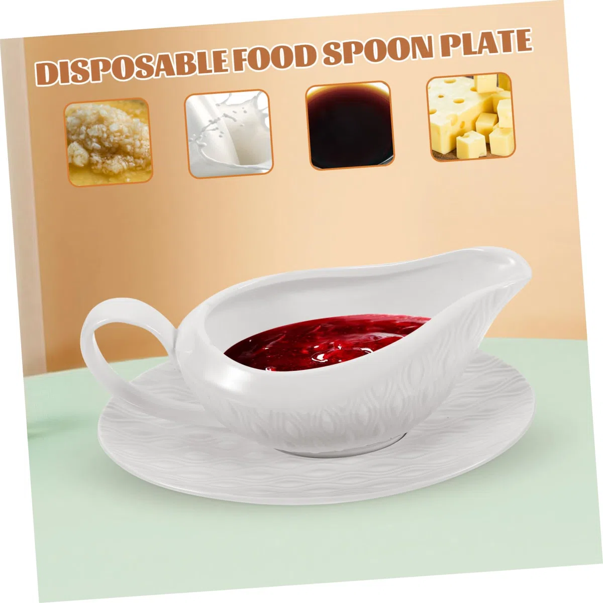Dispensador de Salsa de Cerámica white 255ml con Asa para Fácil Manejo y Servicio en Cocina o Mesa, Diseño Simple y Ligero para Complementos de Cocina