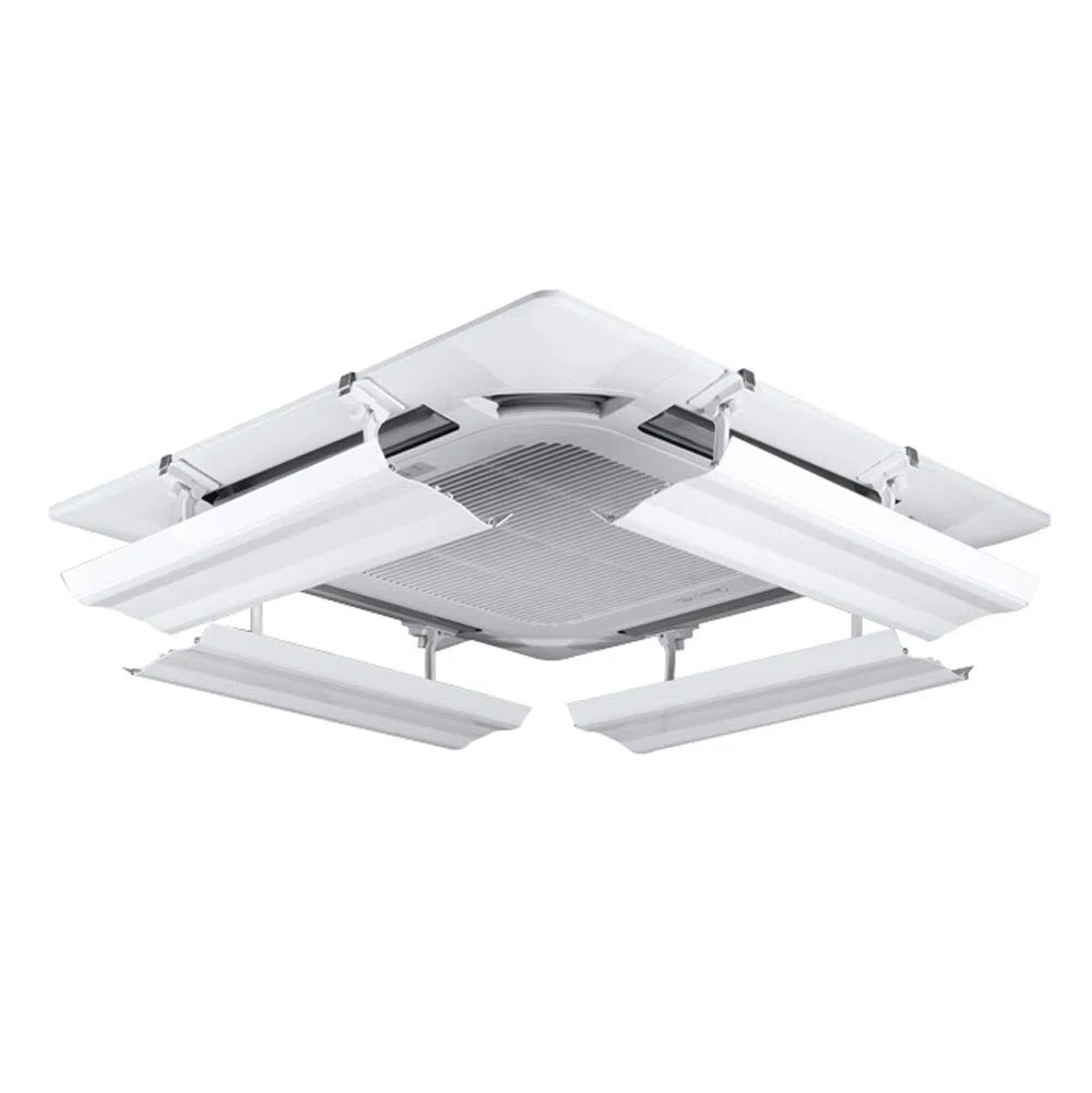 Deflector de aire acondicionado para techo, ángulo de aire acondicionado central, ajustable, evita que el aire frío se sople recto, plástico ligero, fácil instalación (una rebanada) (40 cm)