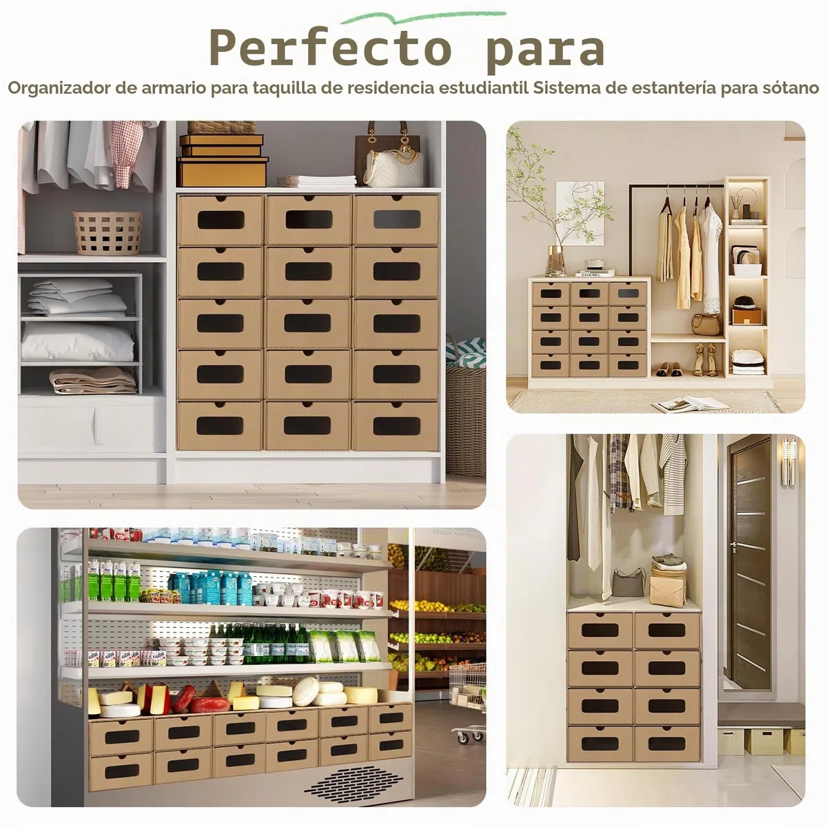 Cajas de almacenamiento con ventana y cajón, juego de 10 unidades, 33 x 30 x 35 cm, cajas apilables para zapatos de cartón, caja de zapatos, caja de juguetes, almacenamiento para accesorios