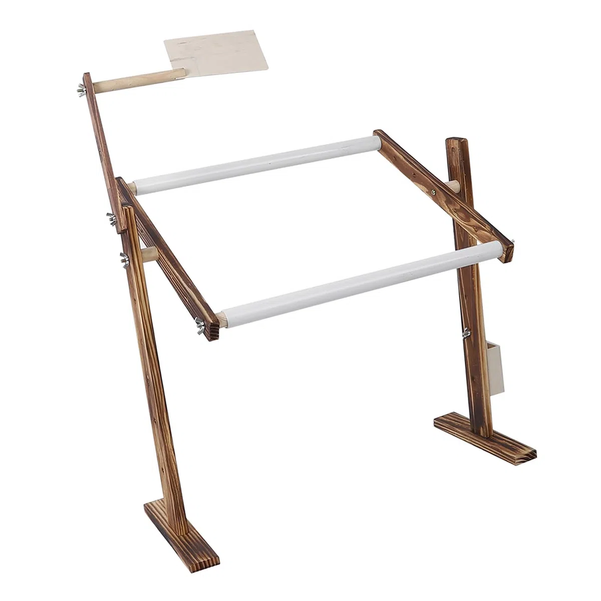 Soporte de bordado ajustable LUCKDANO – Bastidor de punto de cruz de madera antigua, accesorio de costura ajustable en altura para artesanos domésticos.