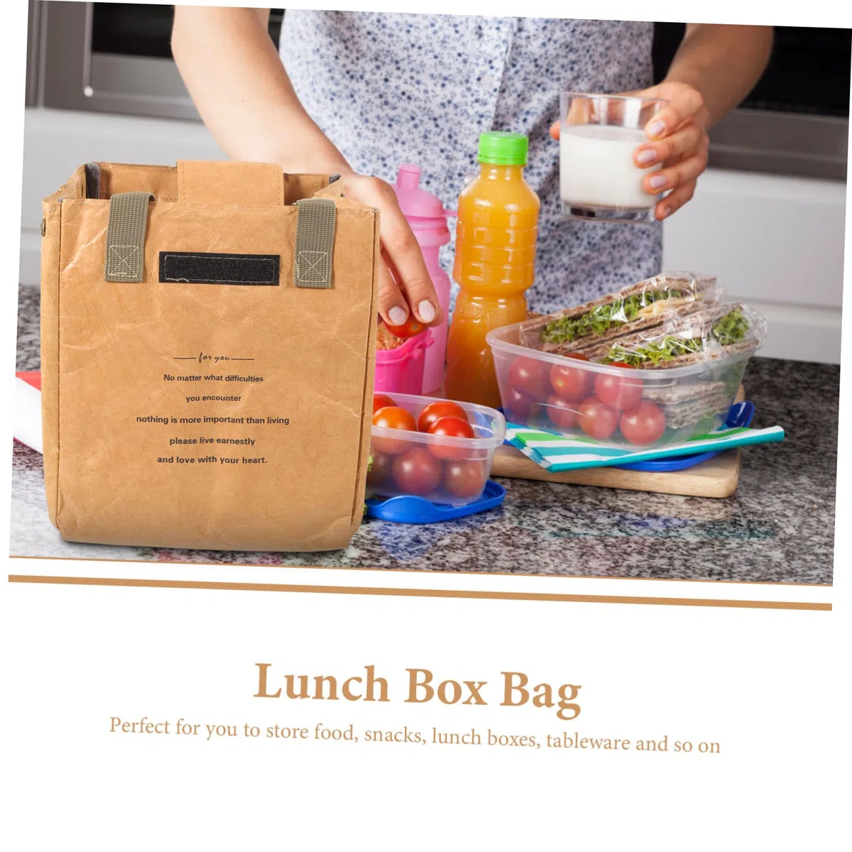 Zerodeko Caja De 4 Piezas Paquete De Hielo De Bolsa De Papel Bang Bolsas De Almuerzo De Papel para Niños Obrero Bolsa De Papel Bento Espesar Oficina Papel Kraft Especial Caja De Almacenaje