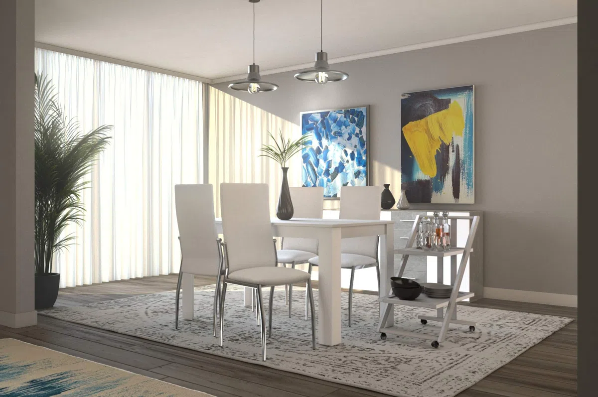 Arredamenti Italia Camarera para Bebidas SIMPATY, Madera - Plegable - 2 bandejas - Color: Blanco Ar-It il Cuore del Legno