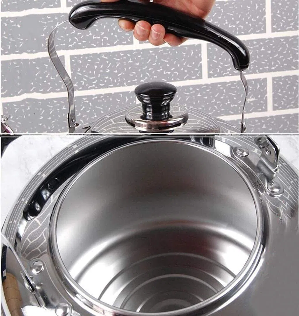 SHISHI Hervidor de Agua de los hogares Tetera Cafetera Acero Inoxidable 5L Caldera de Gas doméstico Cocina de inducción Universal Caldera Durable y fácil de Limpiar.