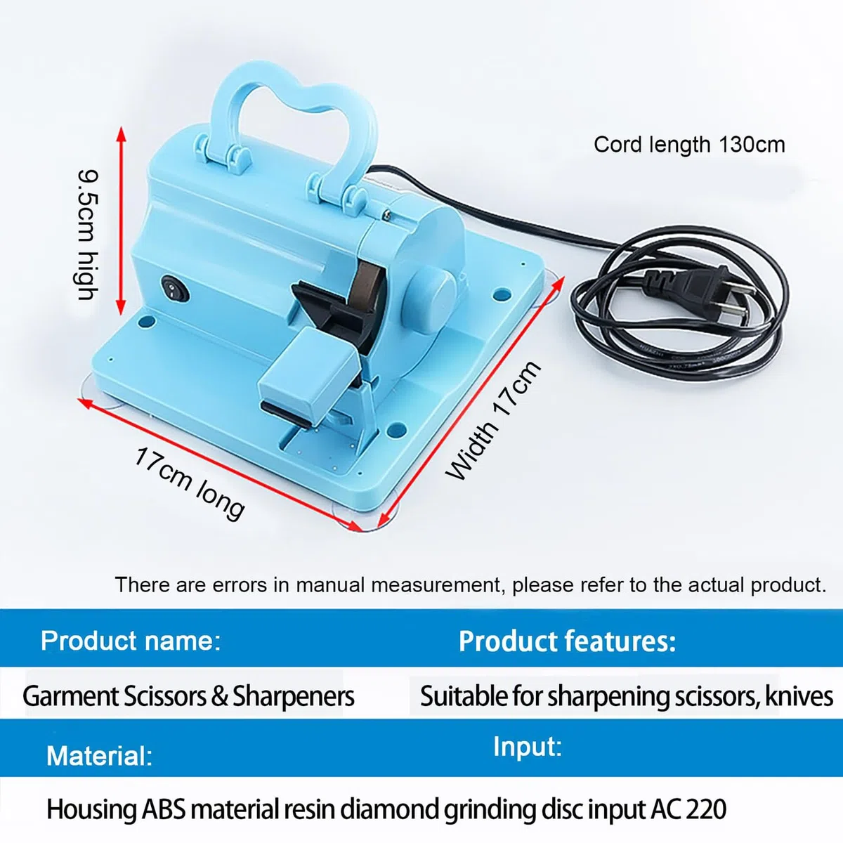 Afilador Eléctrico de Tijeras, Herramienta para Afilar Cuchillos de 4500 RPM con Rueda de Esmeril de Diamante de Resina de 8 MM, Máquina de Afilado Multifuncional para Uso Industrial, Textil Green