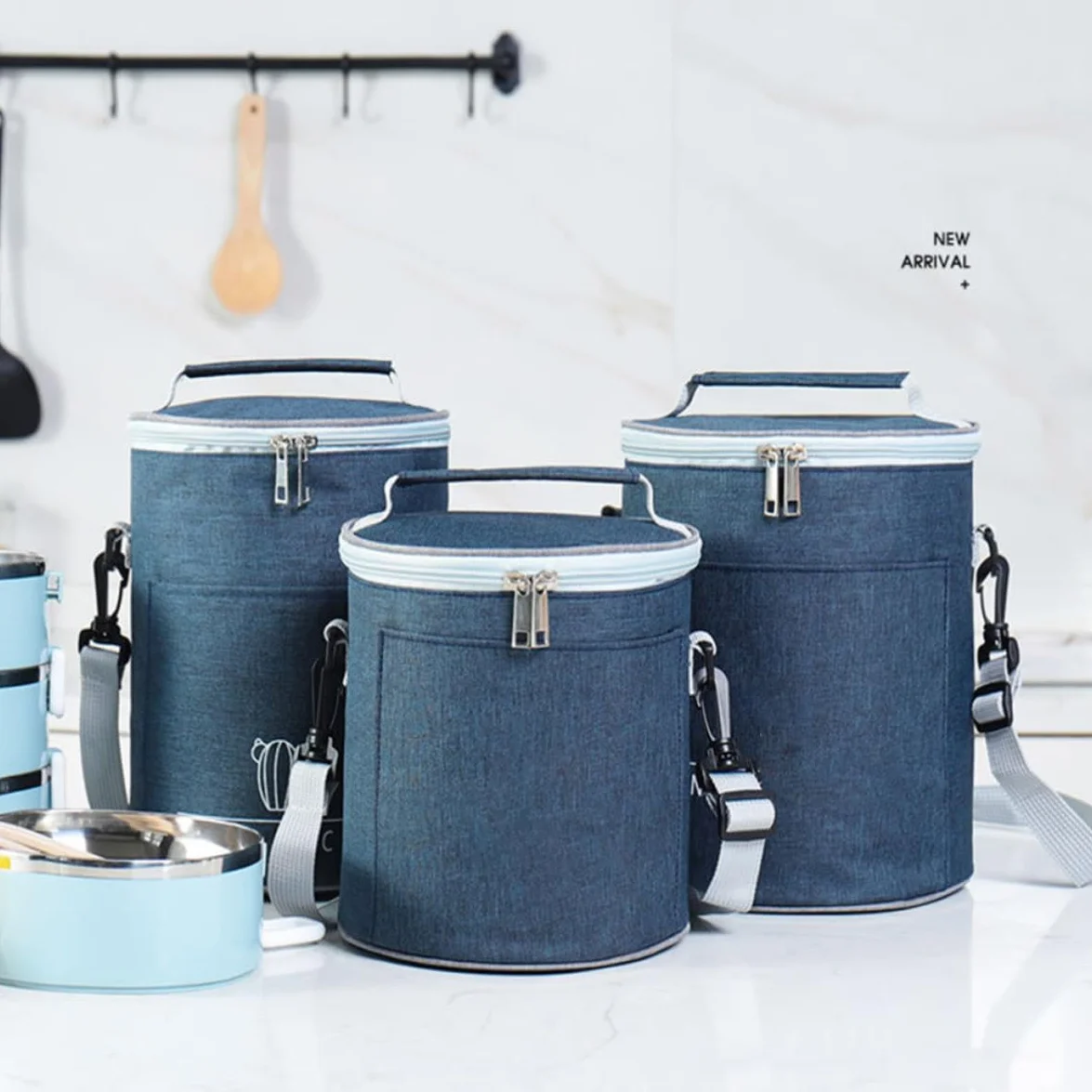 iplusmile Bolsa Térmica de Tela Oxford para Alimentos Cremallera Bidireccional, Ligera y Compacta Adecuado para Picnic y Viajes