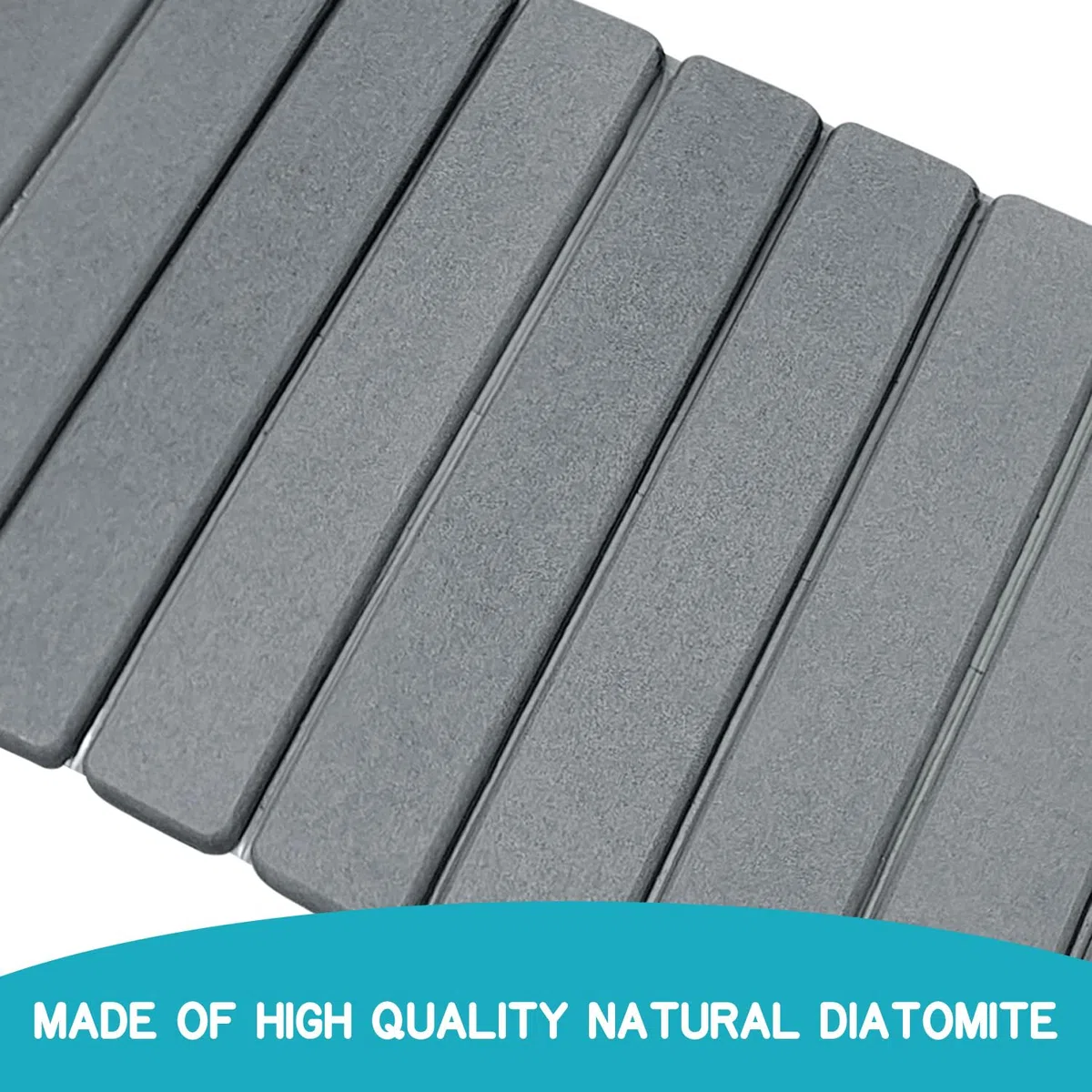 Alfombrilla escurreplatos de 60 x 40 cm, de guijarros, plegable, para escurreplatos, de secado rápido, para cocina, Quick Dry Stone Mat Kitchen (gris oscuro, 1)