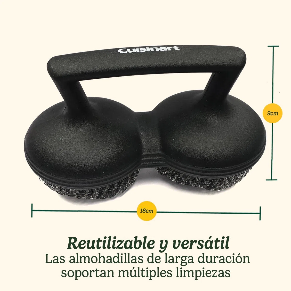 Cuisinart Cepillo para Parrilla Power Scour| Cepillo para la Limpieza de barbacoas de Servicio Pesado | Limpiador de Parrillas de Acero Inoxidable | para Uso en Parrillas eléctricas o de Gas