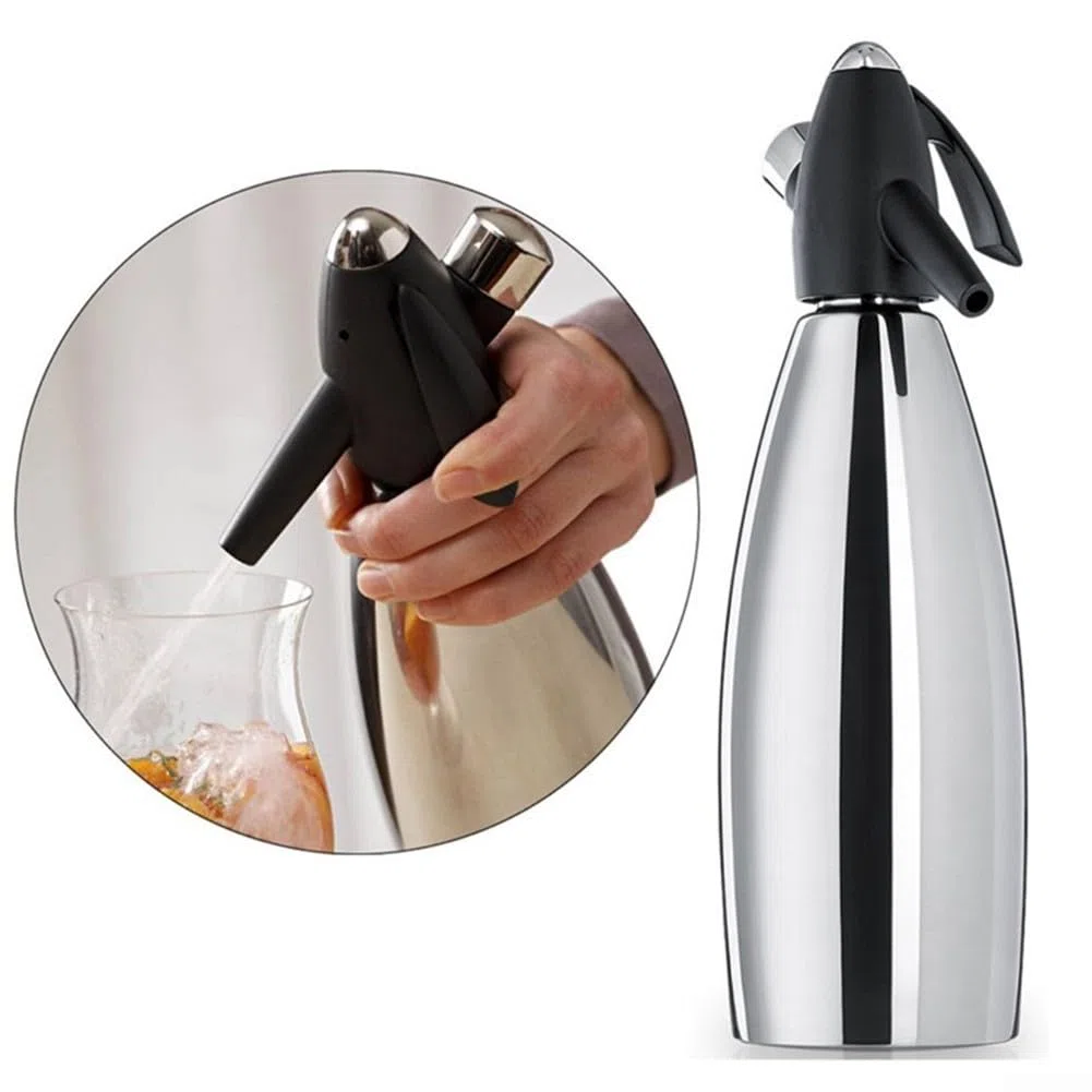 Máquina de agua de soda para crear bebidas carbonatadas en casa, máquina de agua con gas para jugos, cócteles y más (negro)