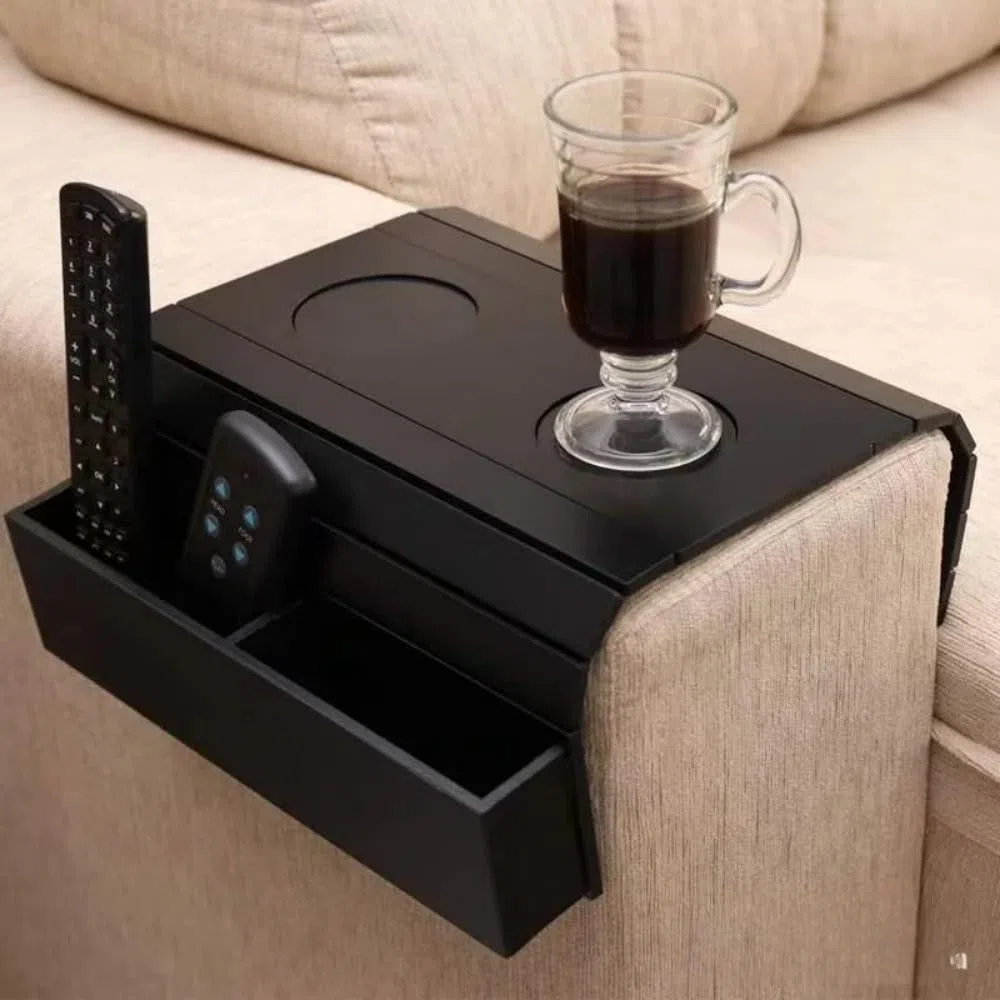 Bandeja Para Reposabrazos De Sofá, Mesa Plegable De Madera, Ecológica, Portavasos, Mesa Con Reposabrazos Para Bebidas Y Refrigerios.