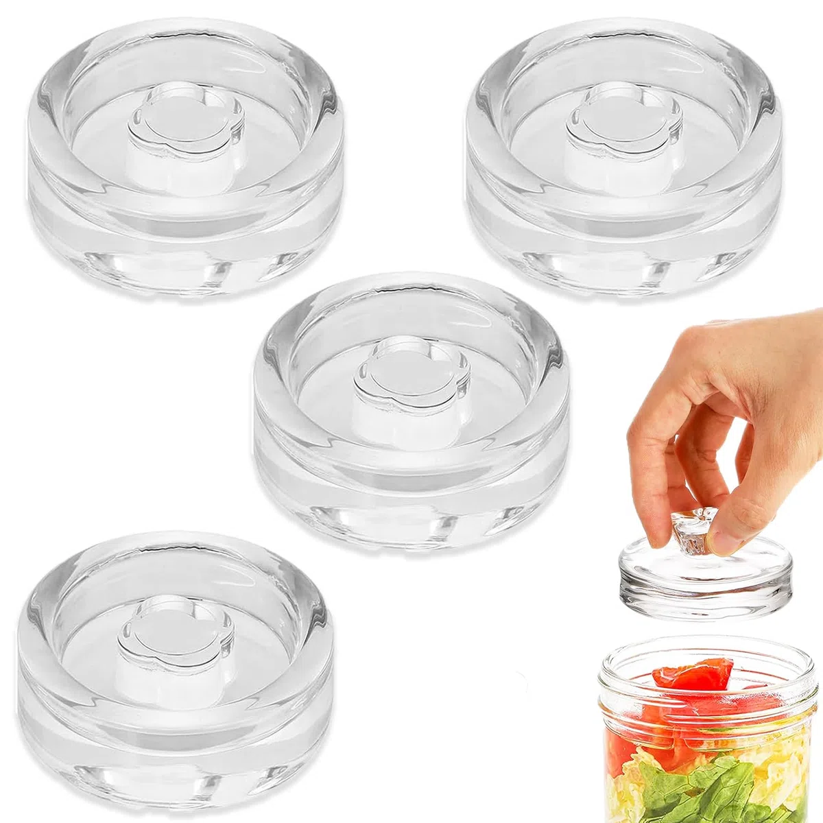 Pesos de Fermentación, 4 Piezas Pesas de Fermentación, Pesas Para Tarros de Conserva de Pepino, Pesas de Vidrio Para Fermentación Ø 7cm, Pesas de Vidrio Para Fermentación