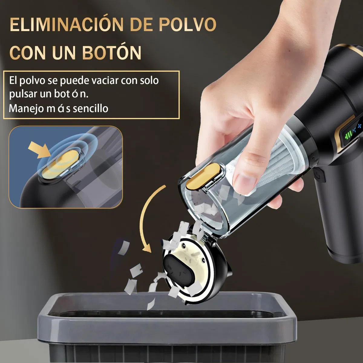 Aspirador de mão com bateria, Aspirador de Carro sem fio de 27000 PA, Mini Aspirador, recarregável, portátil, Leve e Forte, 220.000 RPM, soprador de pó elétrico para Carro