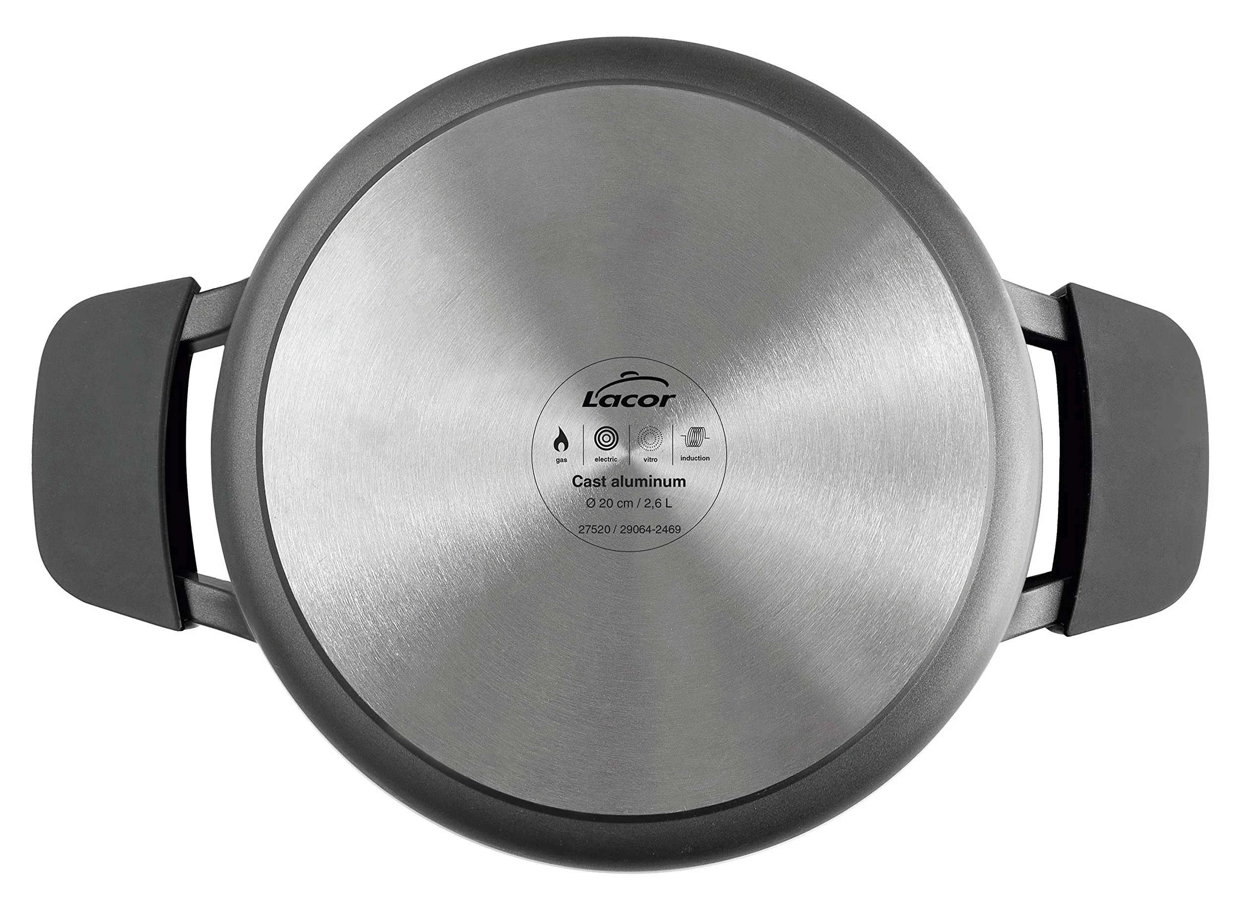 Lacor - Cacerola con tapa titanium pro con antiadherente, Aluminio, 28 cm