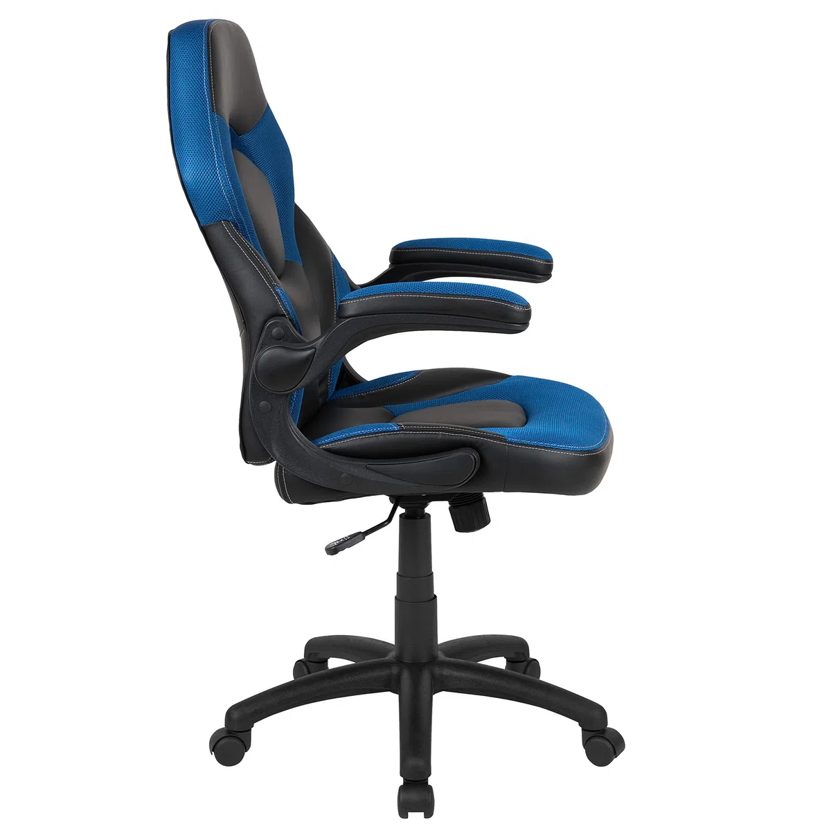 Flash Furniture Revestimiento Flash Sillas de Carreras, Ajustable, Plástico Poliuretano Espuma Malla Madera Técnica, Blau, Pack de 1