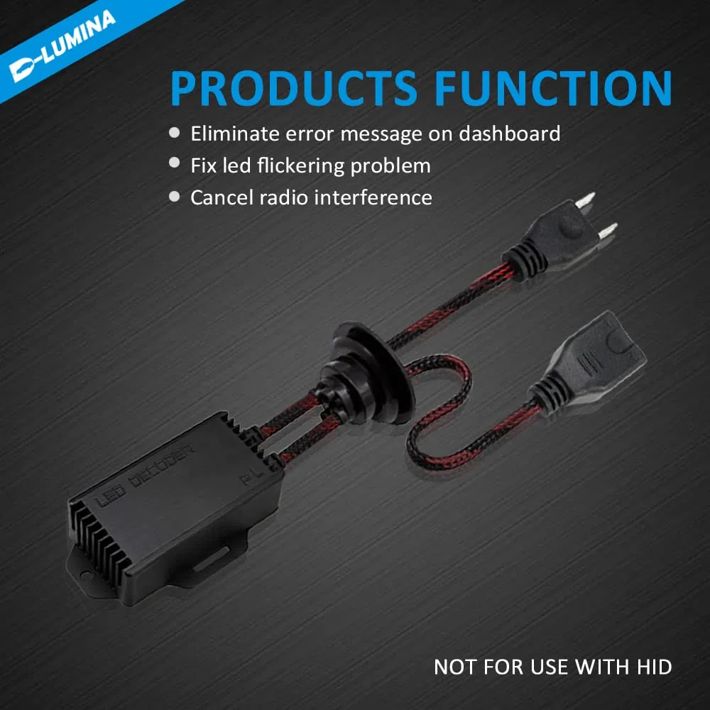 D-Lumina Decodificadores para faros delanteros LED H7, decodificador LED completo con cancelación de errores, cancelador de advertencia de computadora, paquete de 2