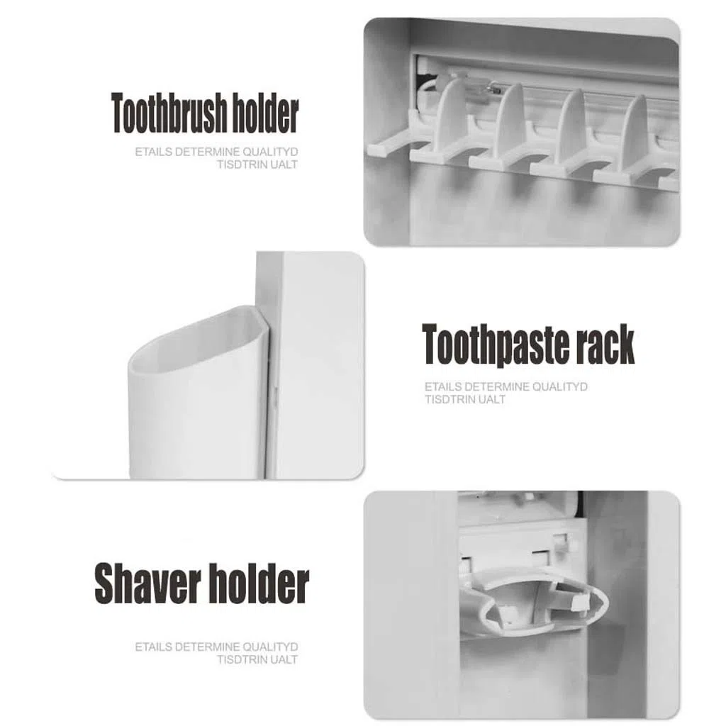 TJH Esterilizador de Cepillo de Dientes eléctrico Inteligente, Caja de Almacenamiento de Cepillo de Dientes de Secado por esterilización UV, Rack para Dispositivos de Pared para Herramientas dentales