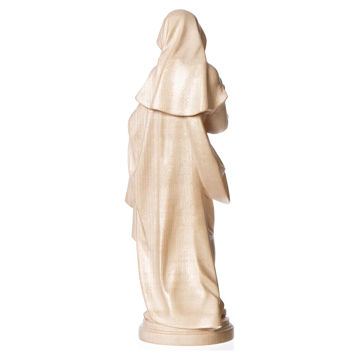 Holyart Estatua Virgen con niño de Madera Natural de la Val Gardena, Acabado con Cera Transparente, 16 cm (6.3 Inc.)