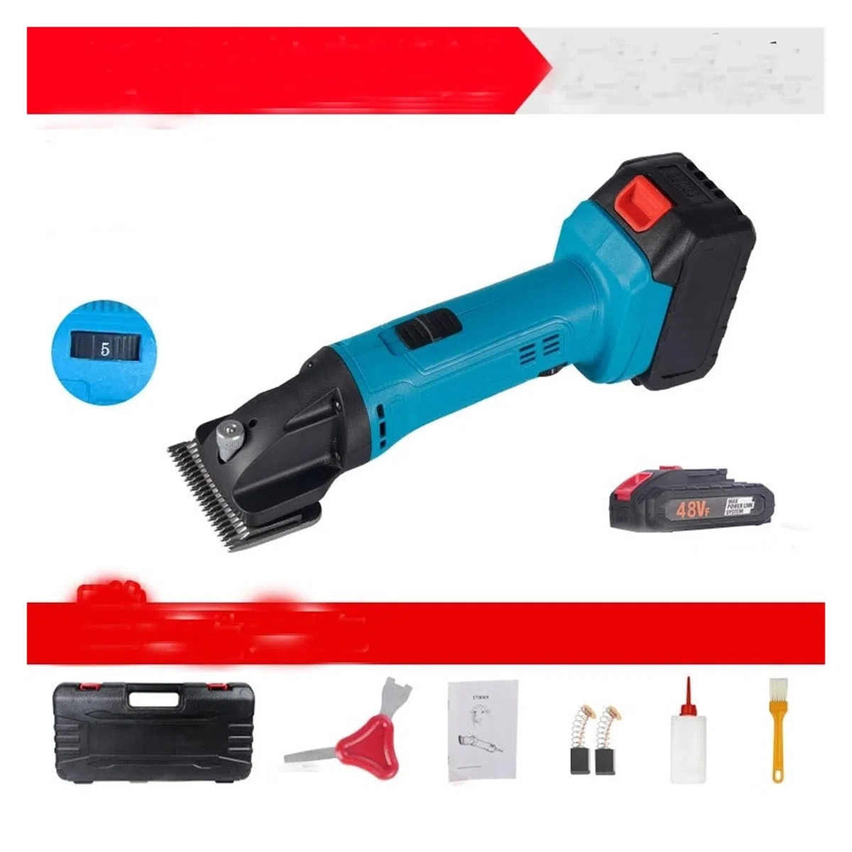 Tijeras eléctricas for ovejas de 6 velocidades, tijeras eléctricas de 13 dientes, tijeras de lana inalámbricas, esquila de ovejas Para Afeitar Pelaje Lana Granja Ganado Mascota