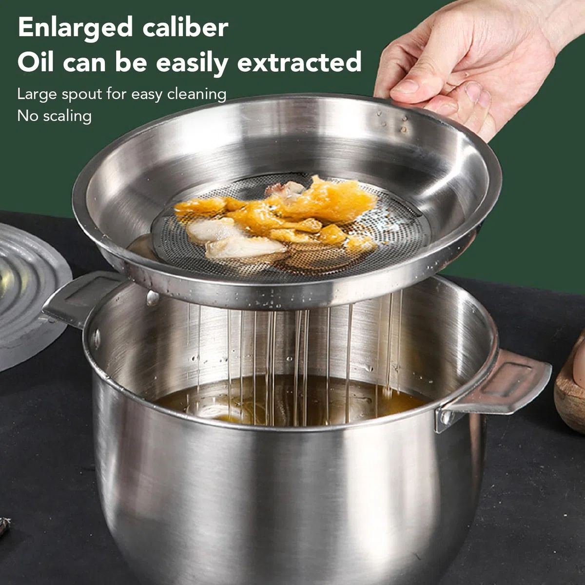 Depósito para Aceite de Cocina, Acero Inoxidable 2.8L con Filtro - Almacenaje Seguro y Filtrado Efectivo, Ideal para Cocina Doméstica