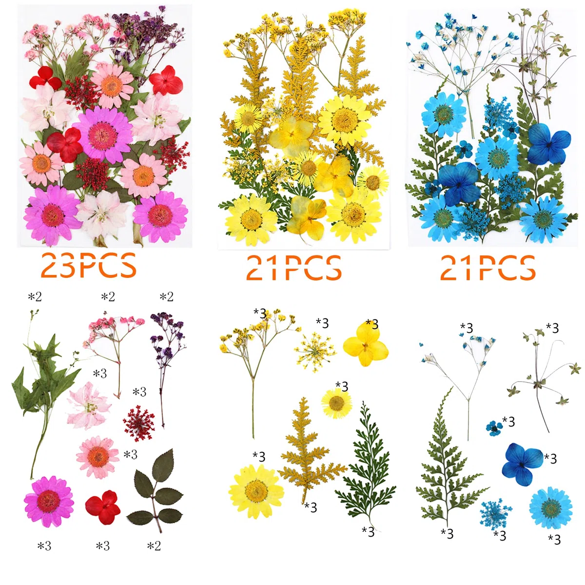 Cayway 173 Pz Naturales Flores Prensadas Secas, Hojas Prensadas Secas Naturales con Pinzas, Flores Secas Reales para Resina para Resina Scrapbooking, Joyería de Resina Epoxi