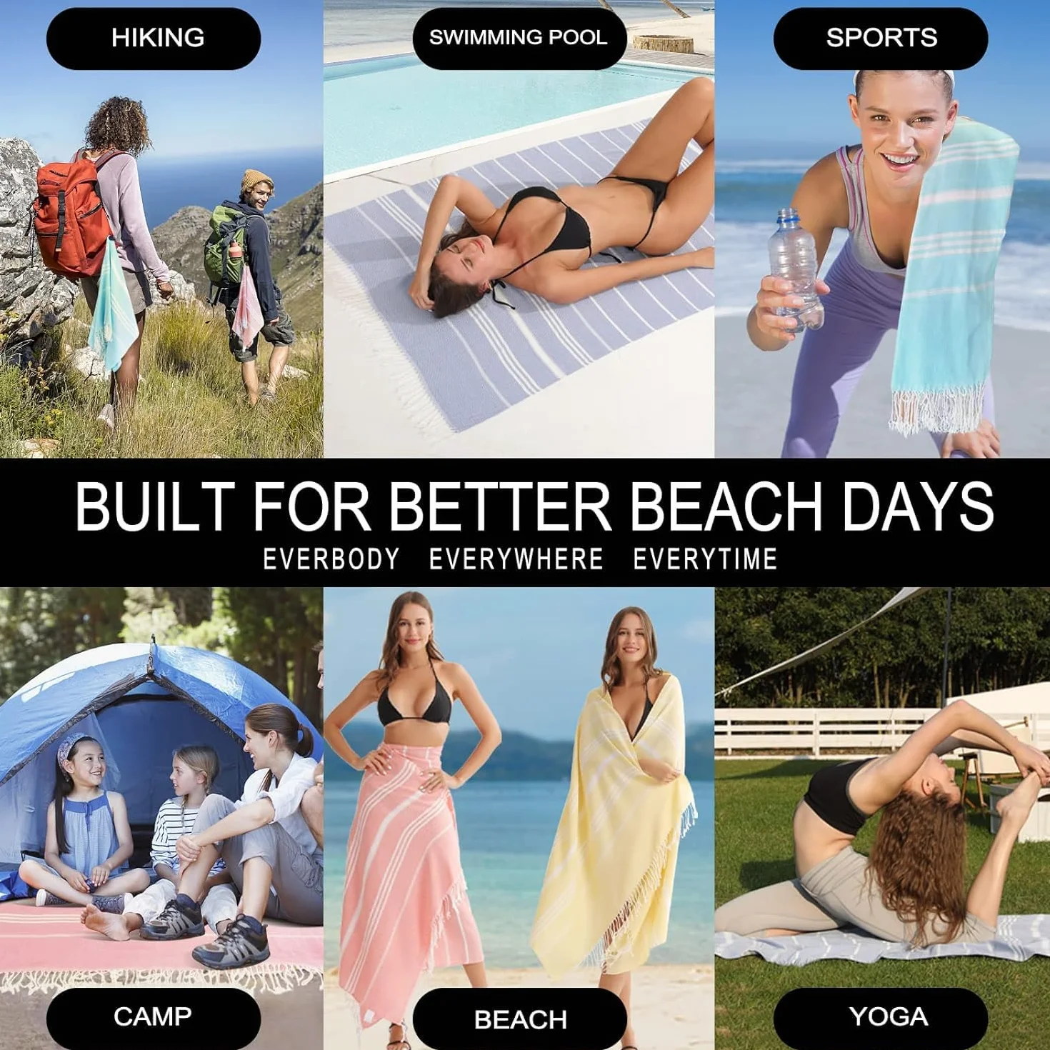 Toalla Playa Grande Toallas Piscina Grandes Algodon Beach Towel Turca Antiarena XXL Accesorios de Praia Pareo Towels Regalo Mujer Regalos para Hombre Camping Gym Gimnasio Yoga Fitness