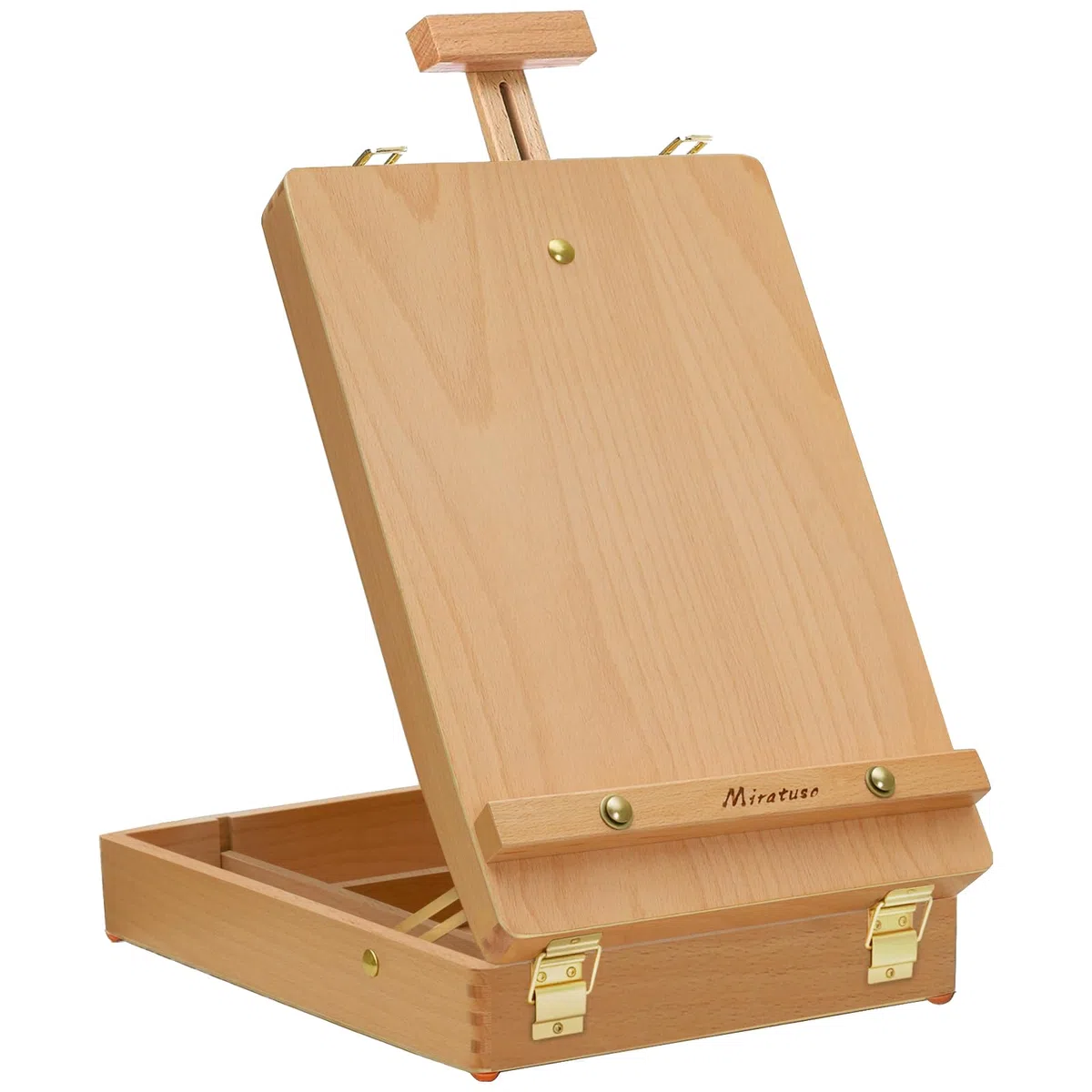 Caballete de mesa, Caja de Caballete de Mesa Portátil de Madera de Haya para Pintura, Ideal para Artistas, Estudiantes y Principiantes