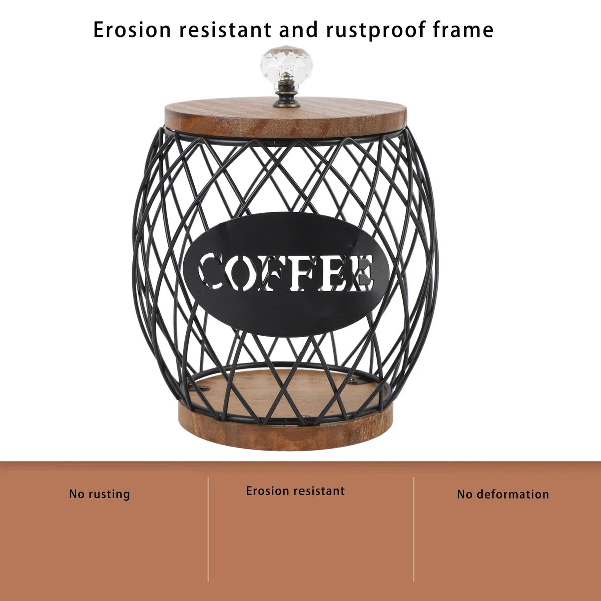 Soporte de la Cápsula de café Zpshyd Almacenamiento de la Vaina de café con Forma de Fruta con Decoración del Hogar del Tapa de la Base de Madera (Negro)
