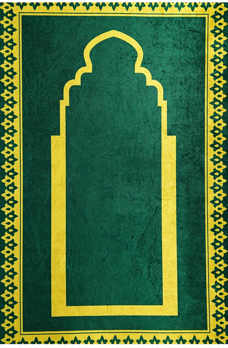 Greatfool Alfombra de oración Musulmana para oración islámica – Alfombra de oración Musulmana Gruesa y cómoda para Mujer y Hombre musulmán - Verde