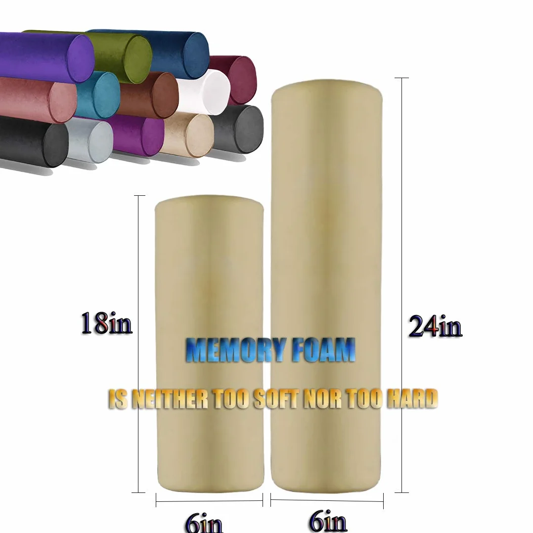 Tinbolunce Almohada enrollable de espuma viscoelástica para rodilla/pierna/cuello, cojín de luna llena/almohada cilíndrica redonda para dormir de lado o de espalda, funda de refrigeración extraíble,