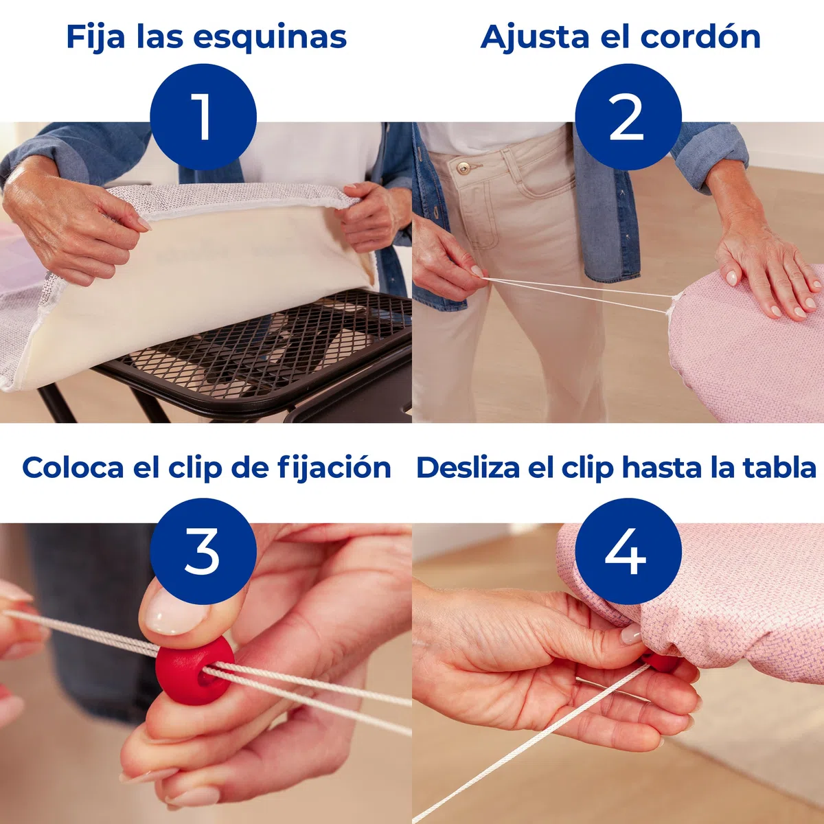 Vileda Funda para Tabla de Planchar Total Reflect, Planchado Extra Rápido, Ajustable a Tablas de 120-130cm de Largo y 38-45cm de Ancho, Fácil de Instalar, 100% algodón