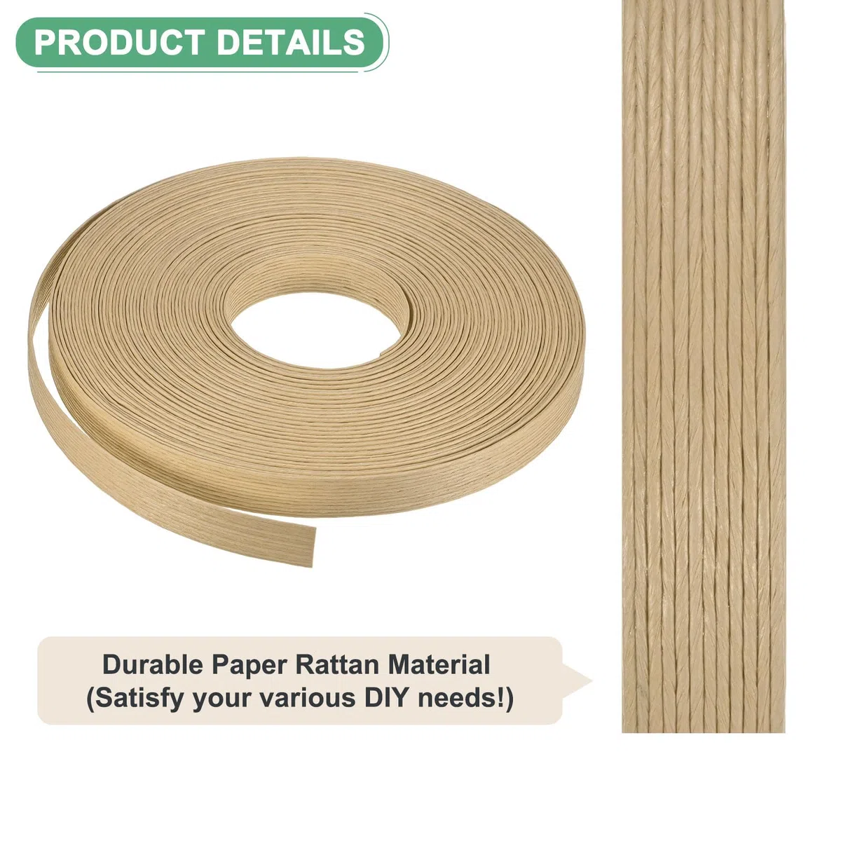 M METERXITY Mimbre De Papel Trenzado 12 Hebras 21.8 Yardas x 0.47 Pulgada Material De Mimbre De Papel Para Manualidades DIY/Decoración Del Hogar Suministros [Burlywood]