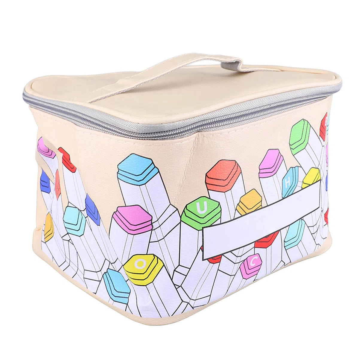 Sorandy Estuche para Rotuladores con 120 Soportes de Almacenamiento, Organizador de Bolígrafos Artísticos de Cuero PU con Gran Apertura y Asa de Transporte para Rotuladores