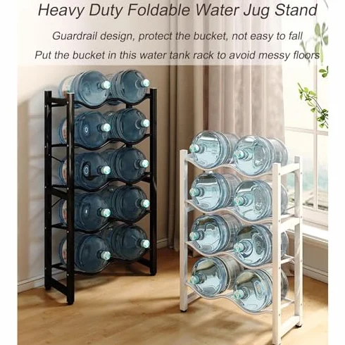 Estante para Botellas de Agua Resistente de 5 Botellas con Enfriador de Acero, Adecuado para Uso en la Oficina y el hogar, Ahorra Espacio, con Patas de Goma, Puede Contener Varias Botellas d