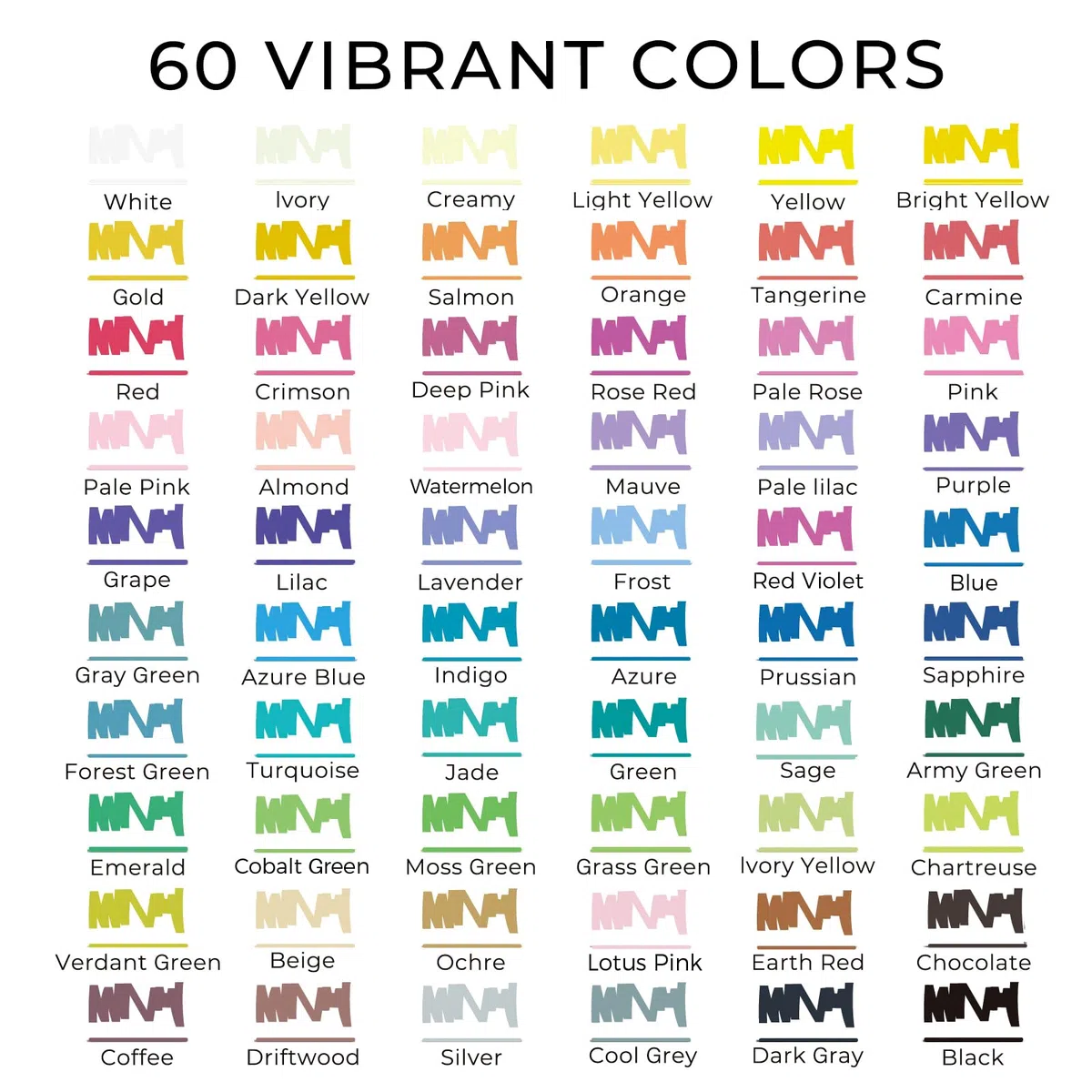 Artecho Lápices acrílicos de 60 colores, 0,5 – 5 mm, resistente al agua, doble punta (pincel y punta fina), con extremos dobles para pintura de roca, papel, madera, huevo, lienzo
