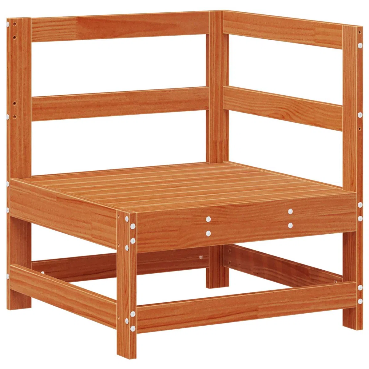 Sofá modular de jardín de pino como sofá esquinero de madera maciza de pino para la terraza con muebles de jardín de pino macizo en diseño de listones