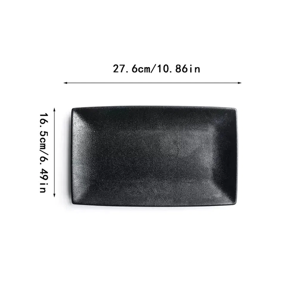 Ensaladera de cerámica nórdica para el hogar, rectangular, plato de pescado al vapor, plato creativo, plato de porcelana, plato pequeño de postre para restaurante, cuenco para frut(A2 piezas S)