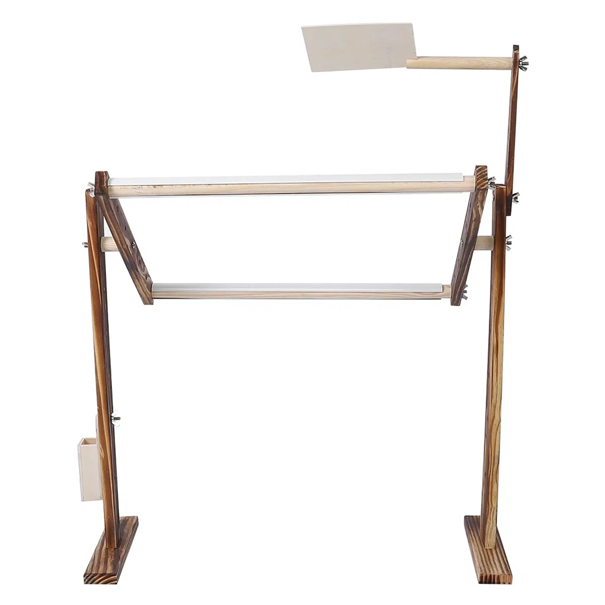 Soporte de bordado ajustable LUCKDANO – Bastidor de punto de cruz de madera antigua, accesorio de costura ajustable en altura para artesanos domésticos.