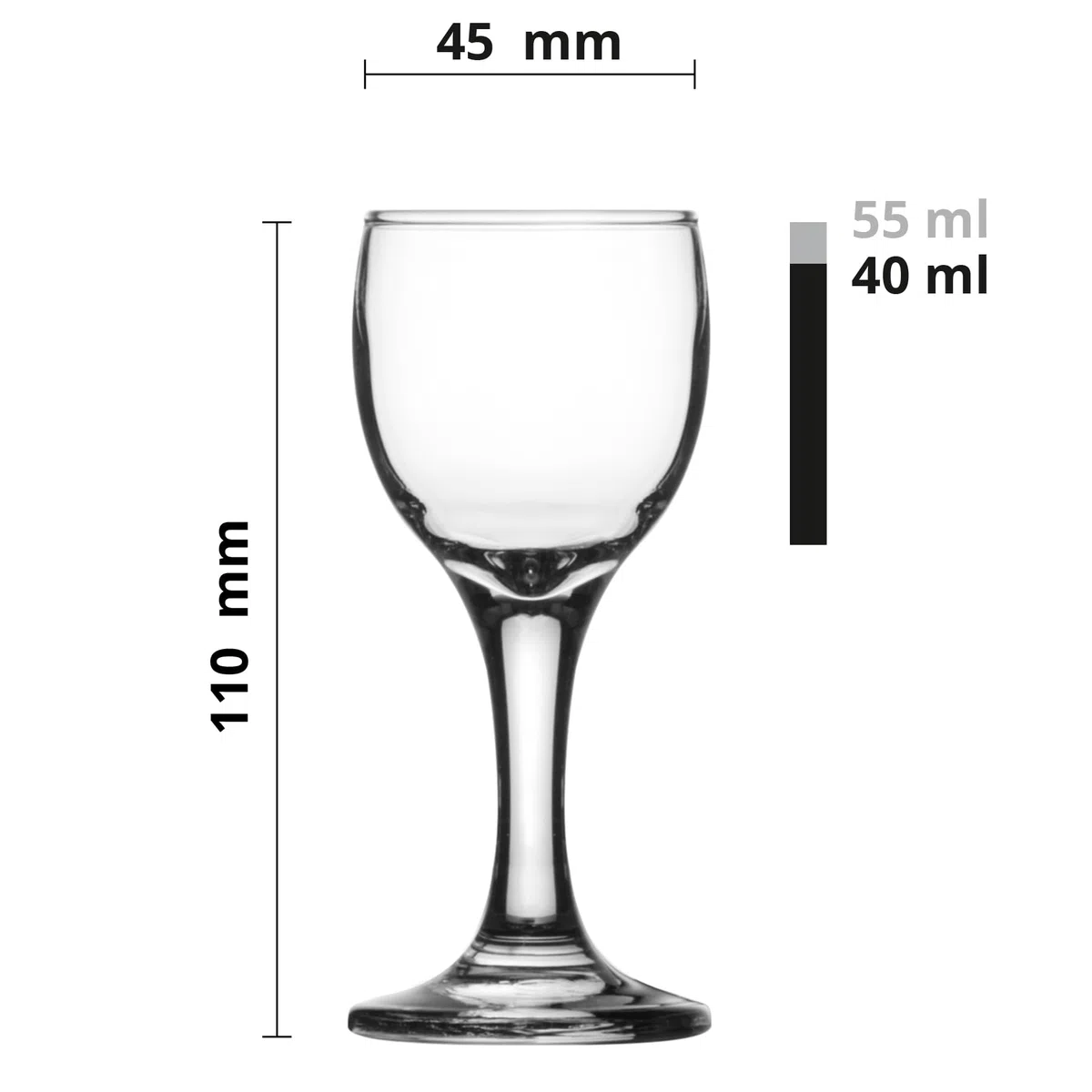 Glasmark KROSNO 1992 Vasos de Chupito con Pie – Juego de 12 – 55 ml – Transparente – Apto para Lavavajillas