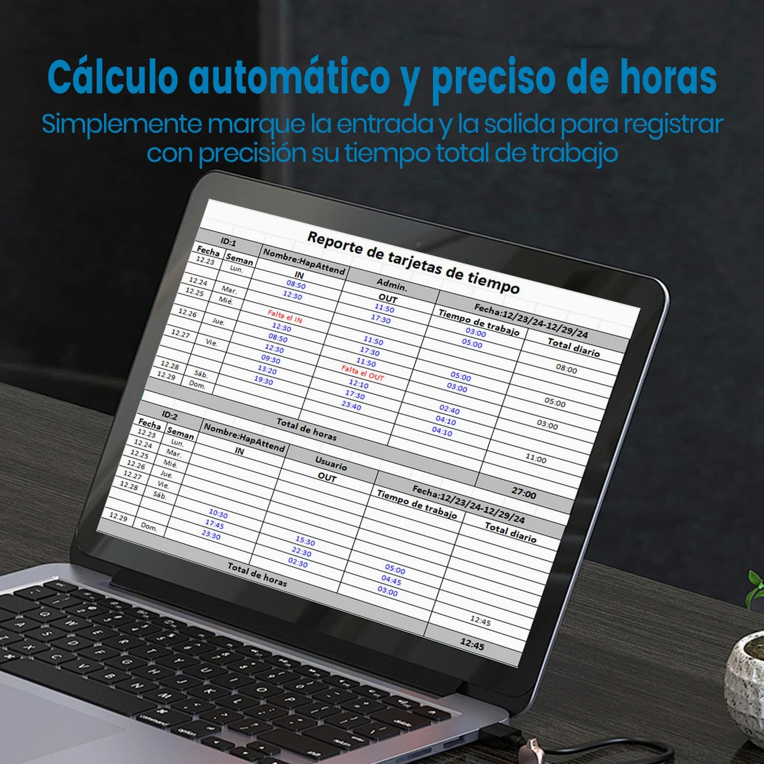 Control horario empleados, Español Reloj de fichar con Huella Dactilar, RFID Tarjetas, Maquina de fichar empleados de hasta 1000 usuarios sin conexión Internet Negro Escáner H3