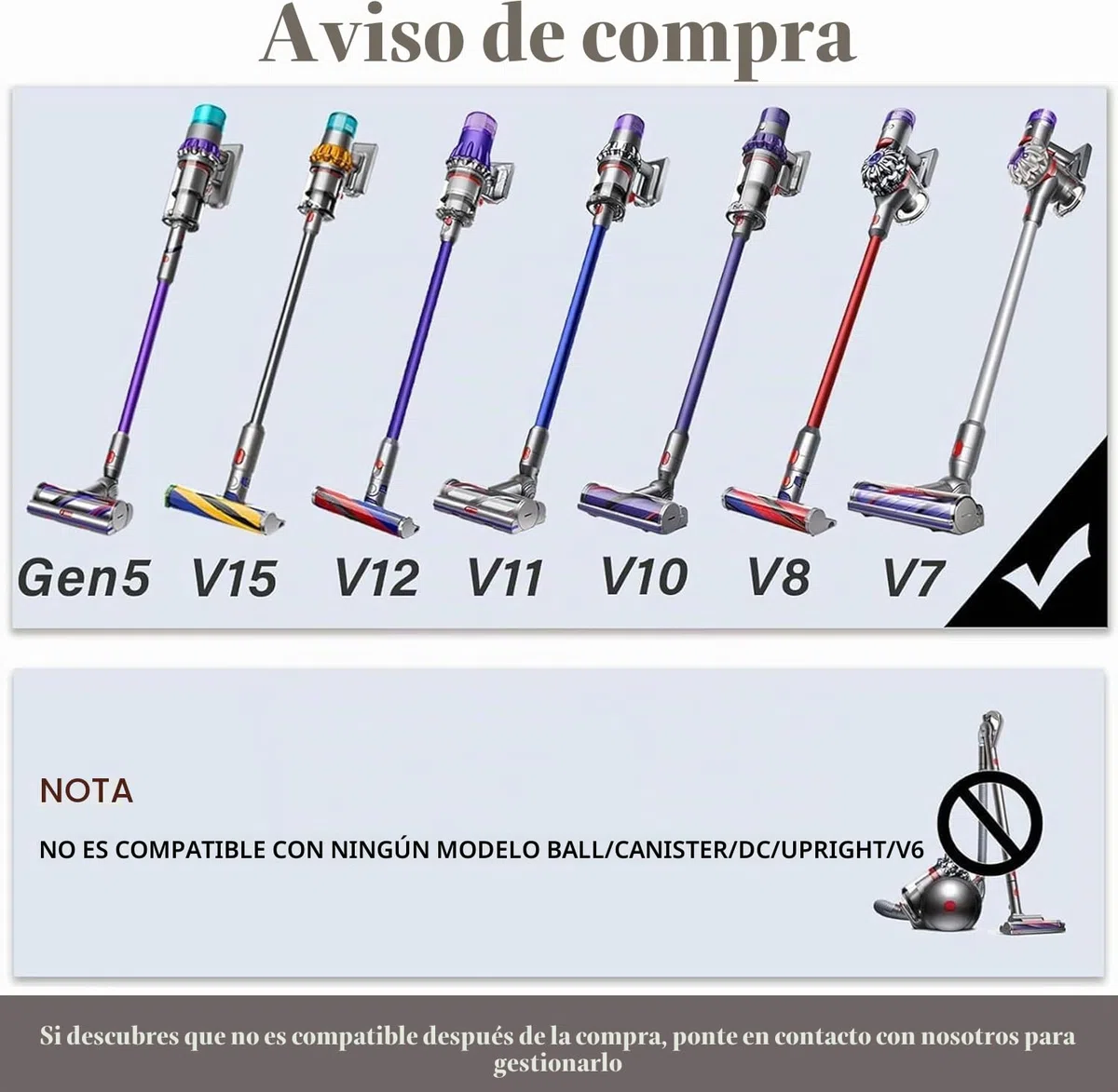 Juego 6 accesorios para cepillo Dyson con de manguera extensible boquilla para juntas para Dyson GEN5 G5 V15 V12 V11 V10 V8 V7 limpiar juntas esquinas,Pies cama animales y sofás de limpieza rápida