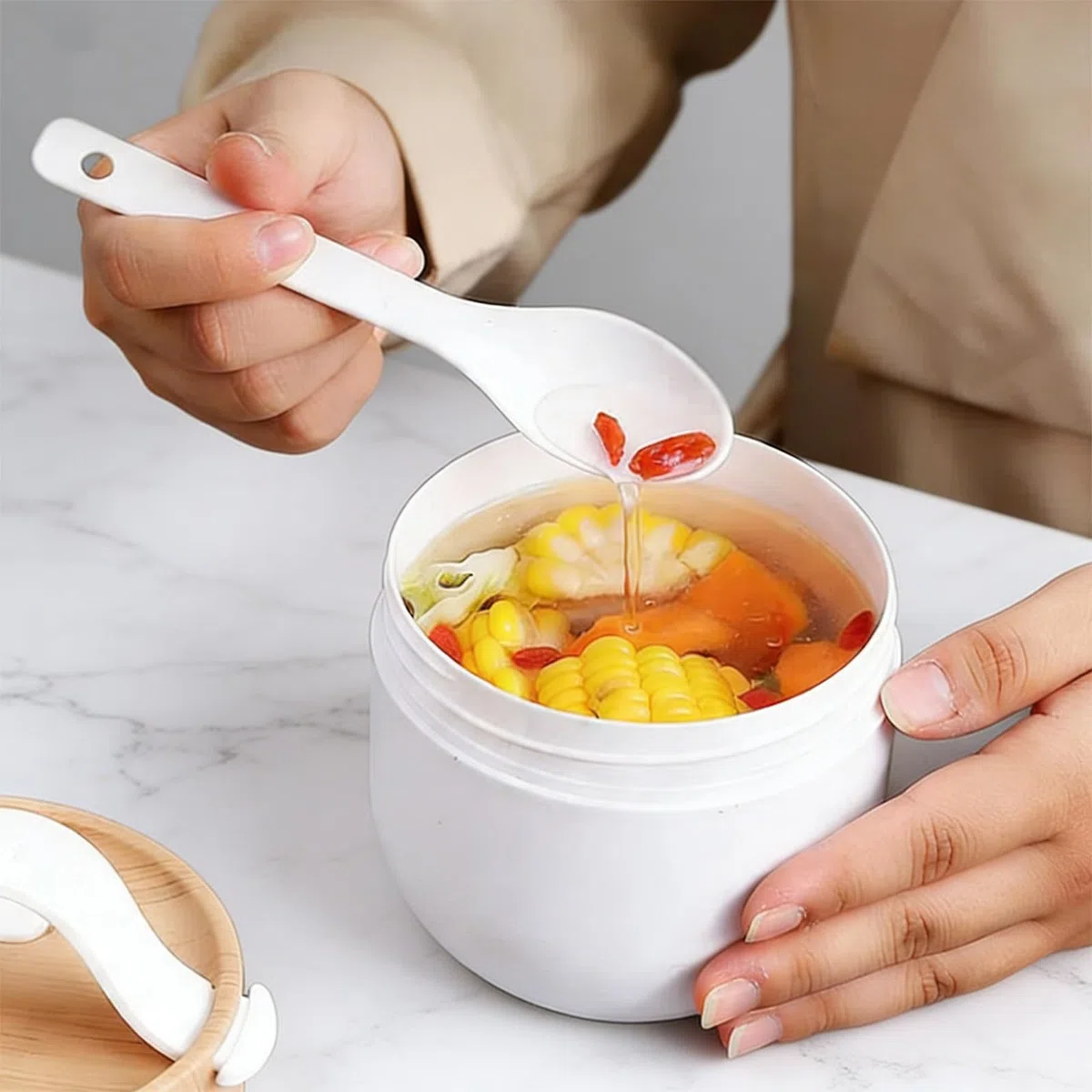 Bento Box japonesa: fiambrera infantil de 1400 ml + cuenco de sopa de 600 ml con bolsa aislante, caja de desayuno, caja de desayuno, con cubiertos para adultos y niños, para el trabajo y la