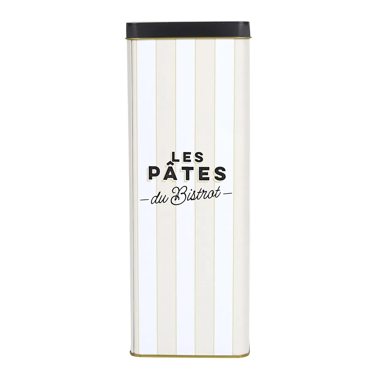 COOK CONCEPT - BT6828 Caja de Metal para Espaguetis Bistrot - Diseño Elegante - Protección Hermética - Capacidad Generosa - 12 x 30 cm - Color Negro, Verde, Beige