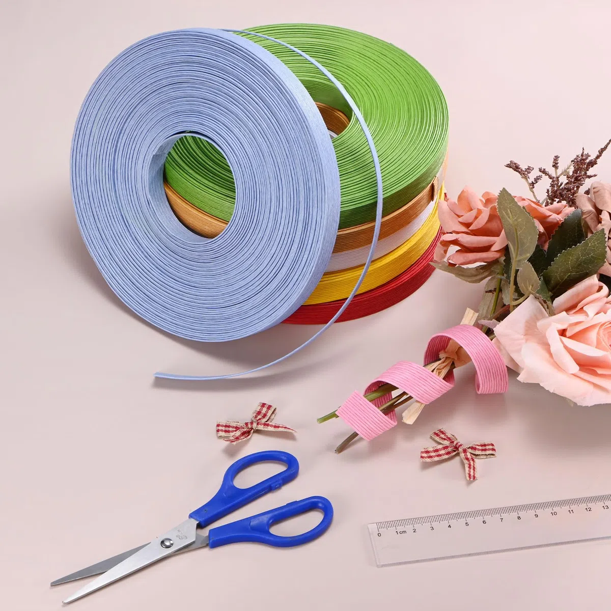 M METERXITY Mimbre De Papel Trenzado 12 Hebras 21.8 Yardas x 0.47 Pulgada Material De Mimbre De Papel Para Manualidades DIY/Decoración Del Hogar Suministros [Burlywood]