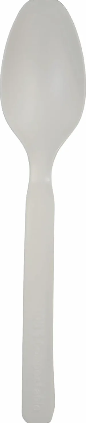 200 cucharas biodegradables y compostables blancas, cubiertos de fibra de azúcar, paquetes de 50 piezas vajilla ecológica ecológica (200 cucharas)