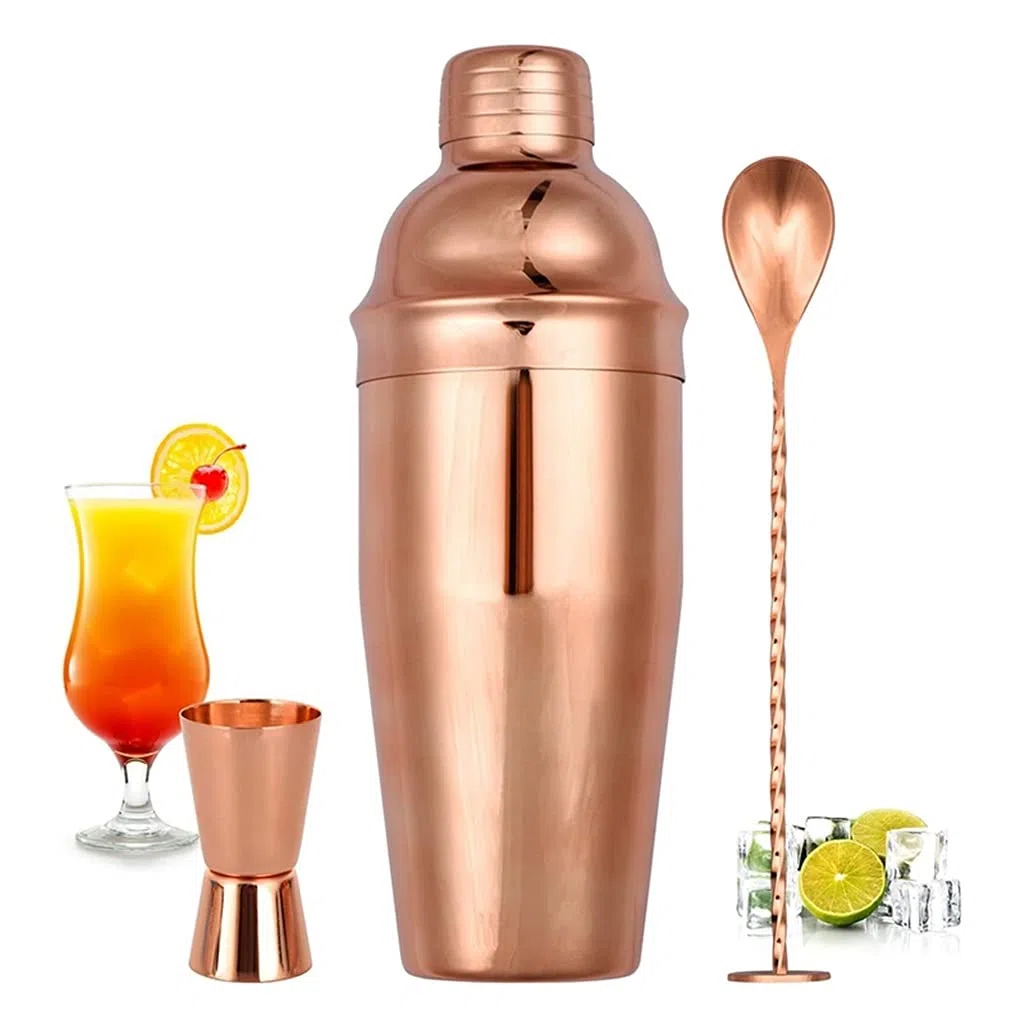 Conjunto De Coctelera, Kit De Barman, 6 Piezas De 25 Onzas De Agitador De 25 Oz con Jigger De Medición - Colador De Barman Incorporado
