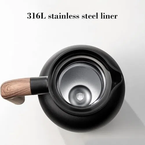Jarra de café aislada, olla de acero inoxidable al vacío para bebidas calientes, diseño a prueba de fugas, ideal para café, té y leche, capacidad de 1,6 L