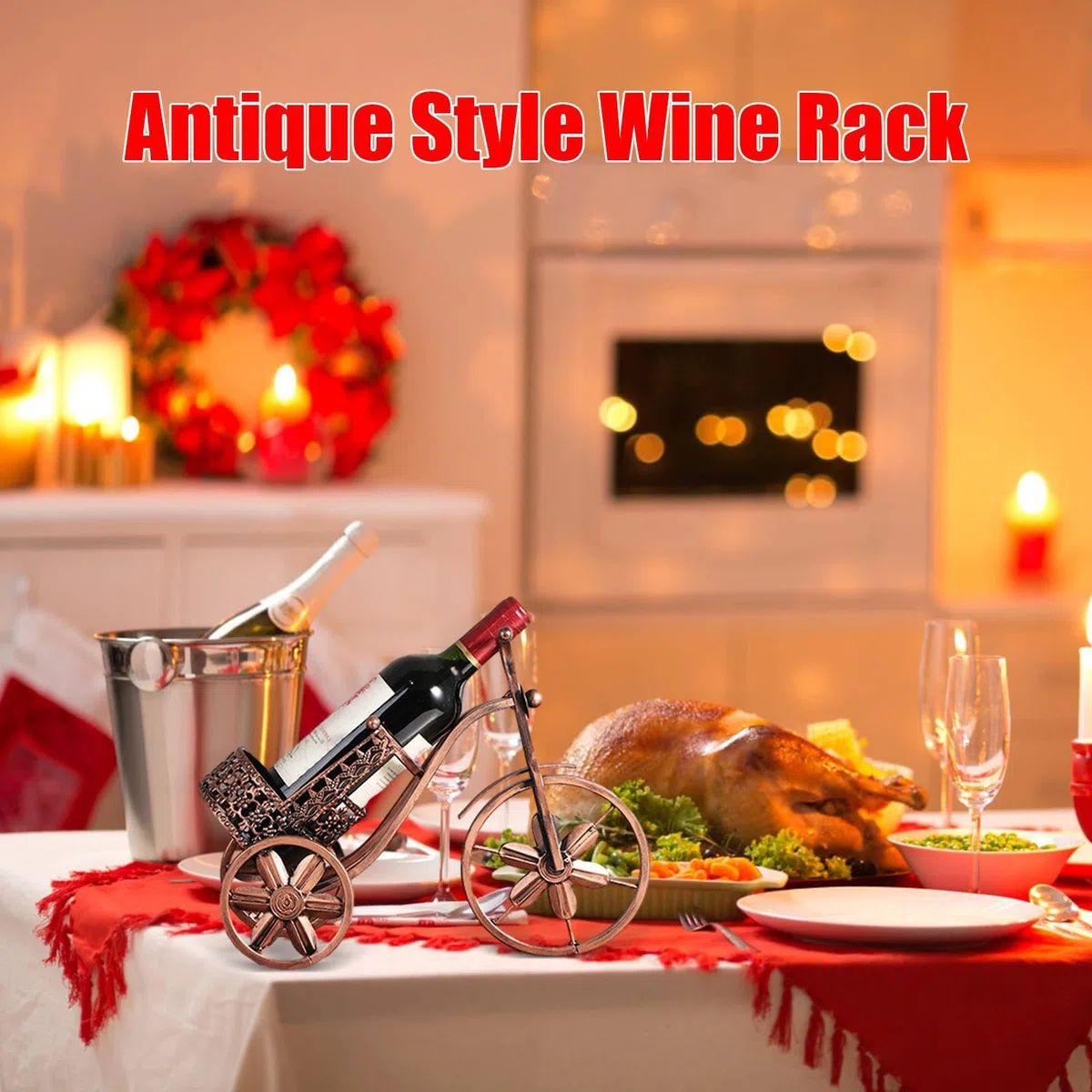 Encimera de Soporte de Vino, pequeño Armario de Vino, Soportes de Almacenamiento para Bicicleta para Botella de Vino, Soporte de Botella de Vino Creativo para Bar, portabotellas de Vino Independiente