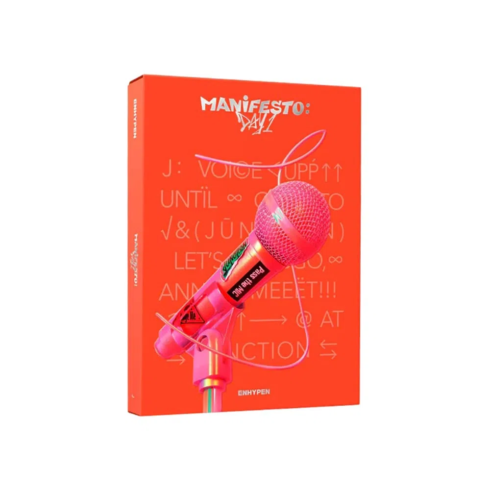 ENHYPEN - MANIFESTO DAY 1 STANDARD [J Version] Album CD-R+Photobook+Photocard+Postcard+Message Card+Can Badge+Tattoo Sticker+Poster with Lyrics+(Extra ENHYPEN 8 Photocards+Pocket Mirror)